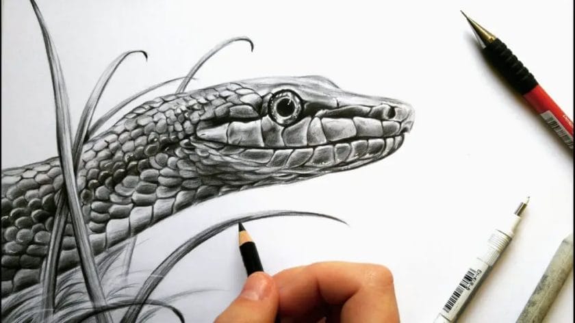 how to draw a snake head
