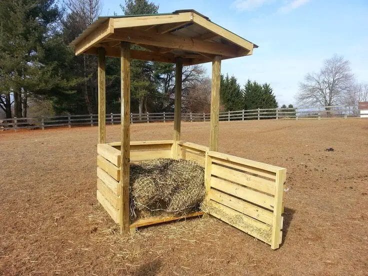 how to make a wooden hay feeder for horses
