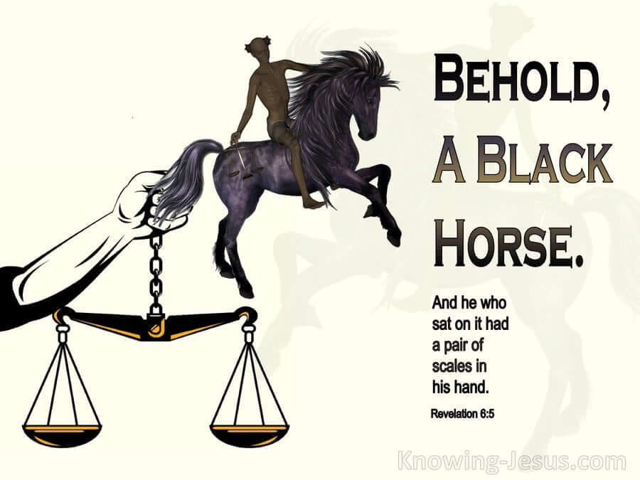 what does the black horse in revelation represent
